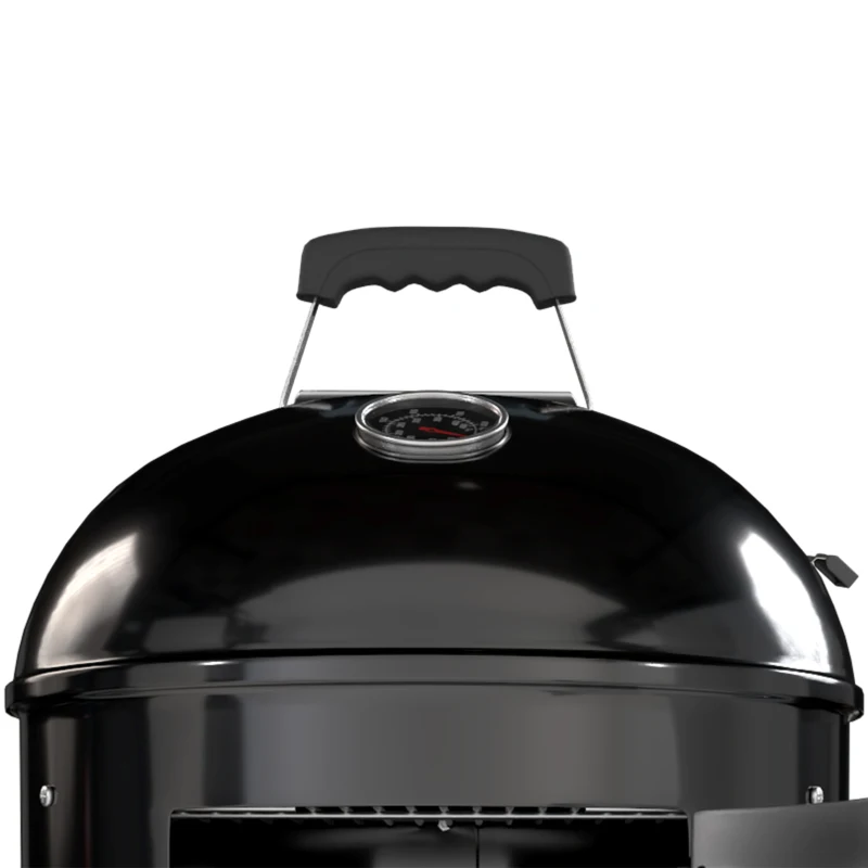 Outsunny Fumoir 3 en 1 avec 3 Grilles de Cuisson, Thermomètre Intégré, Ventilation Réglable, 62,5x47,5x91cm, Noir