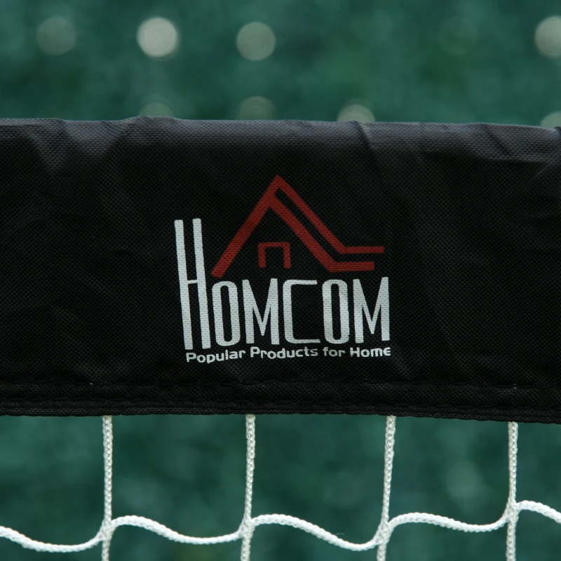 HOMCOM Voetbaldoelen Voetbalnet set van 2 minidoelen opvouwbaar staal zwart 186 x 90 x 89 cm