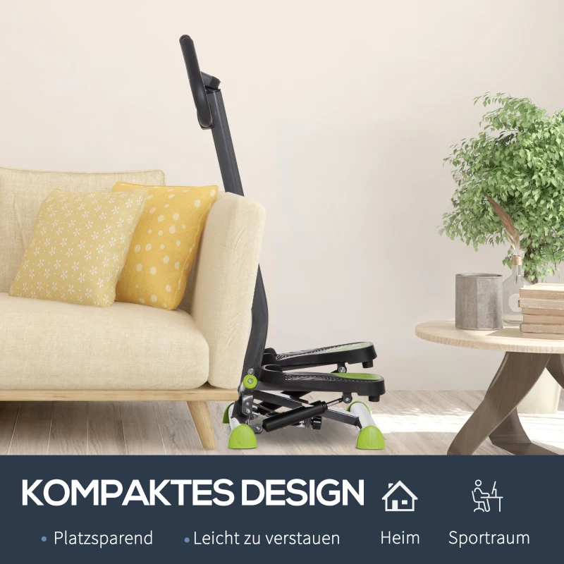 HOMCOM Stepper Fitness Swing Stepper met LCD-scherm tot 100 kg 55 x 44 x 108 cm