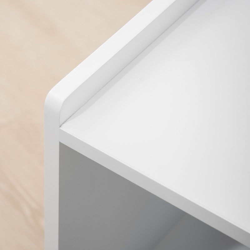 PawHut kattenkast met 2 schappen, 2-in-1 design, magneetdeur, MDF, wit(m-9)