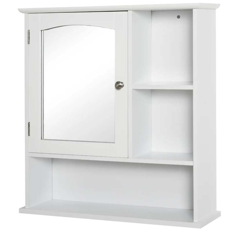 HOMCOM Badkamermeubel spiegelkast badkamerkast hangkast wandkast MDF wit