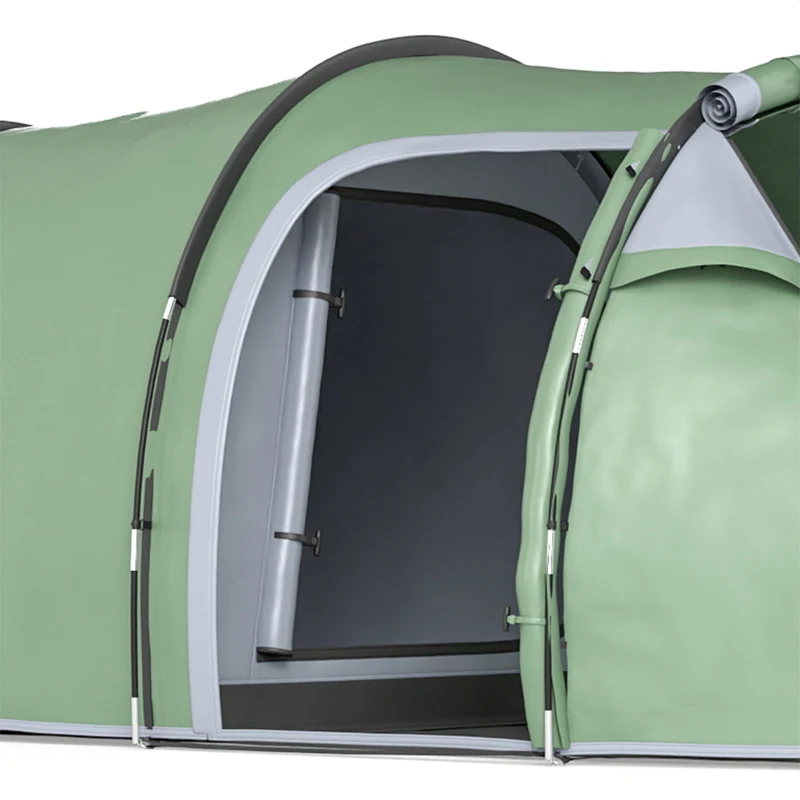 Outsunny Tent voor 3-4 personen 190T tunneltent kampeertent glasvezel donkergroen(m-13)
