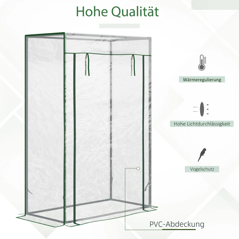 Outsunny kas met roldeur transparant 100 x 50 x 149 cm