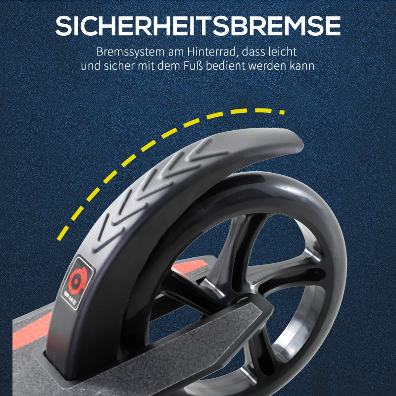 HOMCOM Kinderstep, kickstep, schokdemping, in hoogte verstelbaar aluminium zwart