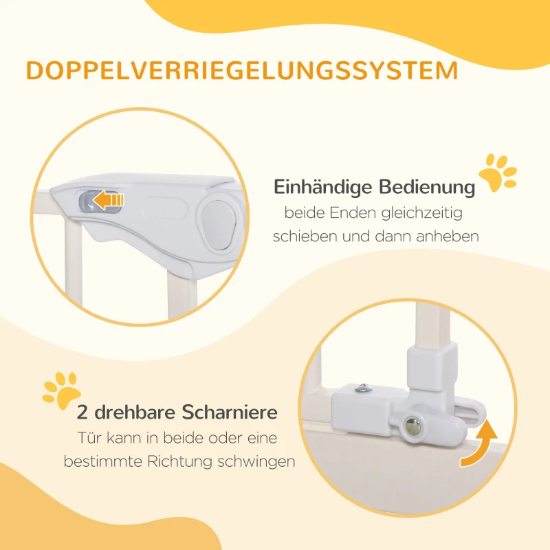PawHut Deurafscherming zelfsluitend honden afschermhek met dubbele vergrendeling