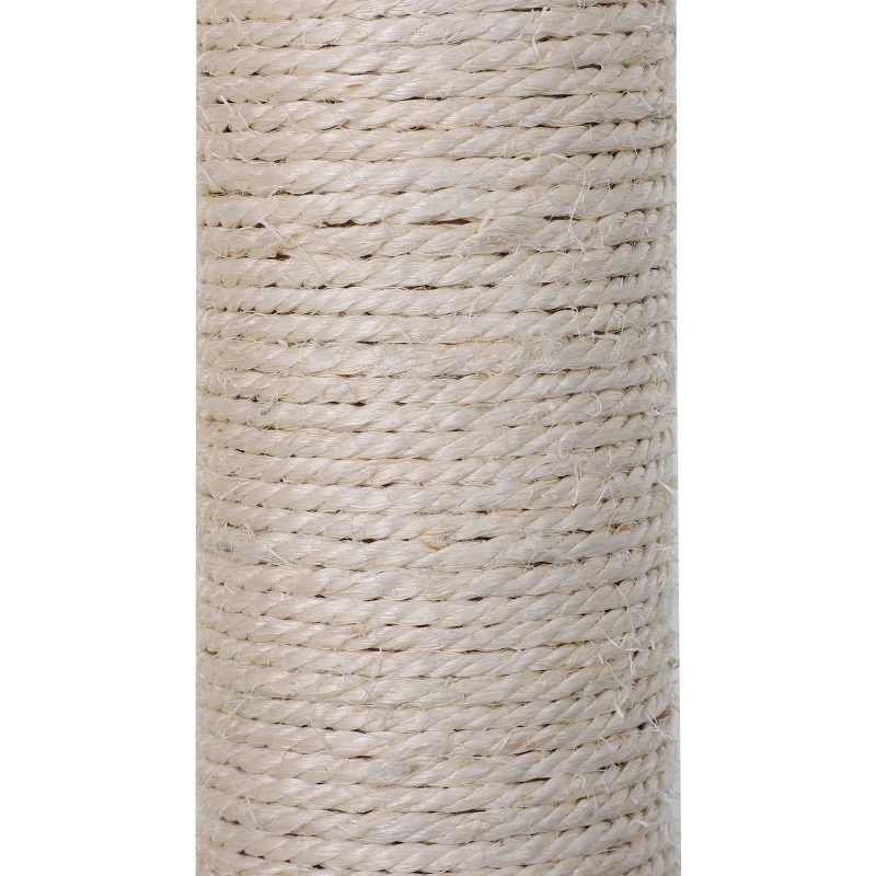 PawHut Kattenboom 3 verdiepingen krabpaal kattenbed met hangmat sisal paal pluche grijs(m-8)
