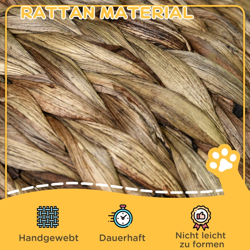 PawHut kattenslaapplek, kattenbed met kussen, kattengrot, bananenblad, grijs