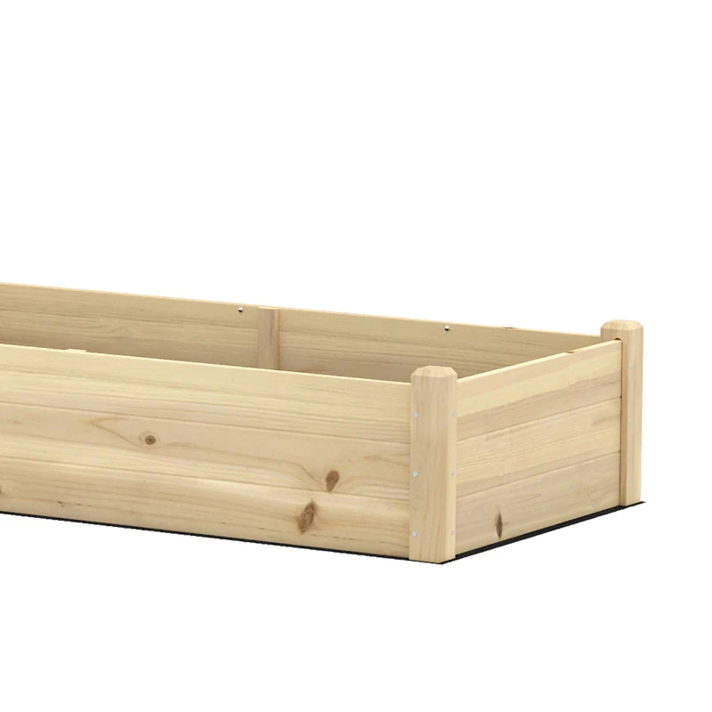 Outsunny bloembak, plantenbak met 2 plantplekken voor groenten in de tuin