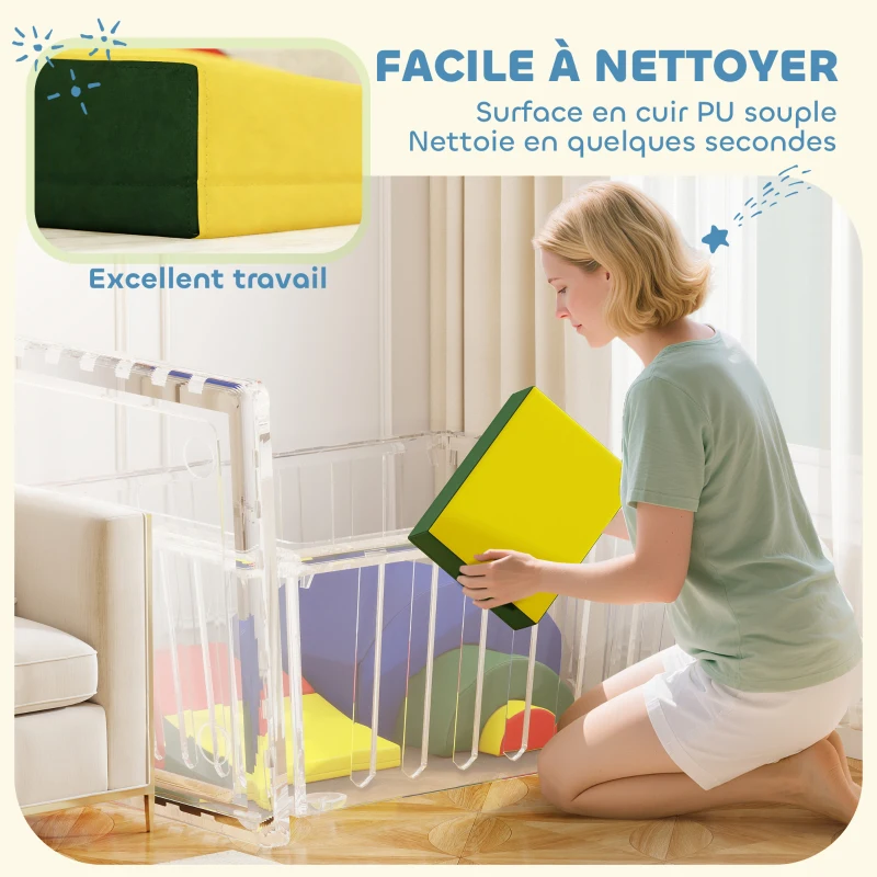 AIYAPLAY Module motricité bébé 5PCS parcours motricité bébé en mousse EVA pour enfants d'âge préscolaire, multicolore