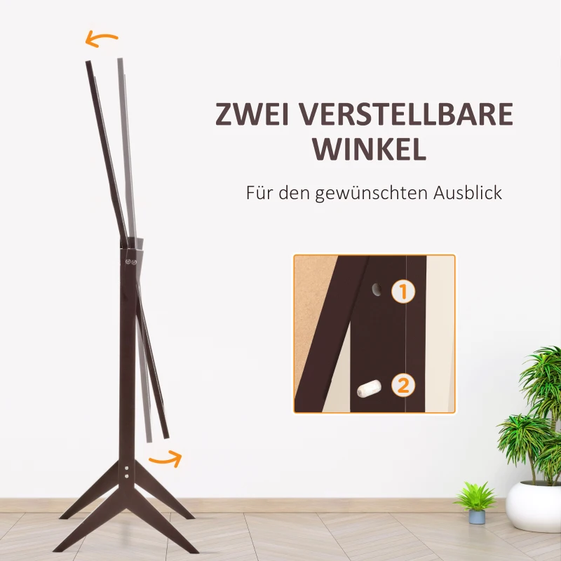 HOMCOM staande spiegel verhoogde poten passpiegel make-upspiegel eenvoudig te onderhouden MDF