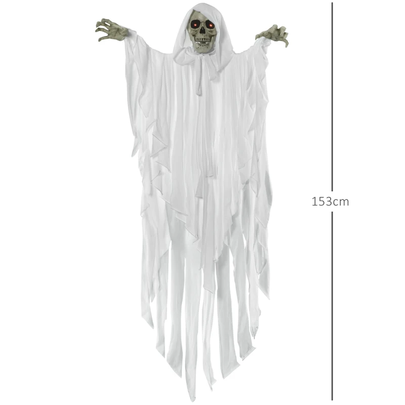 Outsunny Halloween-decoratie spook met speciale effecten en geluidsfunctie 100 cm x 18 cm x 153 cm