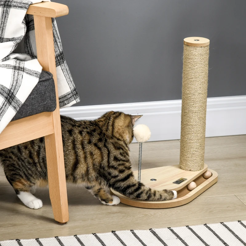 PawHut krabpaal voor katten, 40 cm, klimpaal met kattenzuil, krabpaal