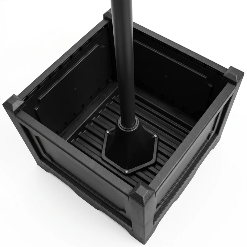 Outsunny Zonneverlichting met bloempotvoet tuinlamp 3-kops lamp waterdicht