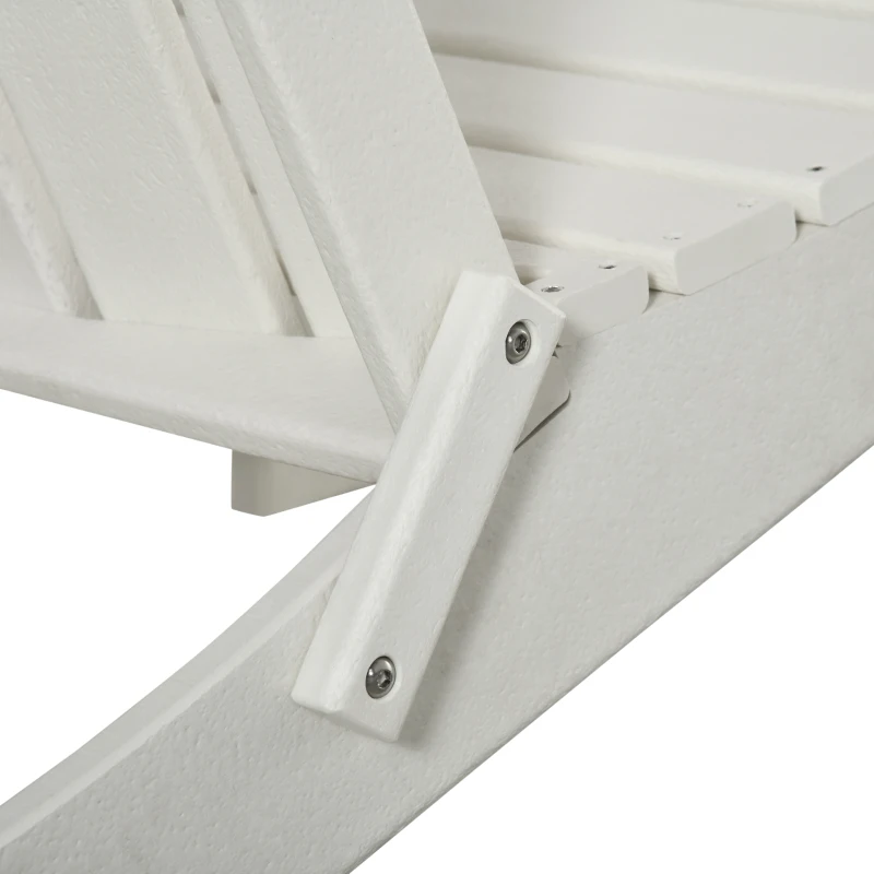Outsunny tuinstoel, klapstoel, ergonomisch design, weerbestendig, kunststof, wit, 73 x 82 x 88 cm