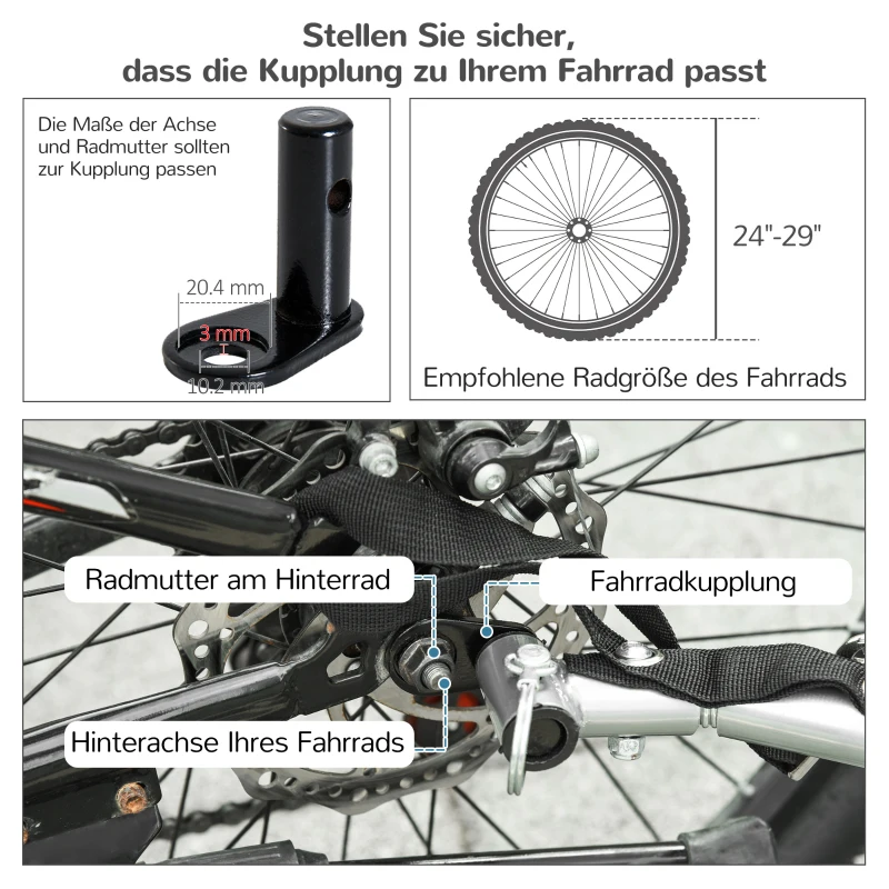 PawHut 2 in 1 hondenaanhanger fietskar jogger vlag windgordijn voor honden 4 kleuren(m-5)