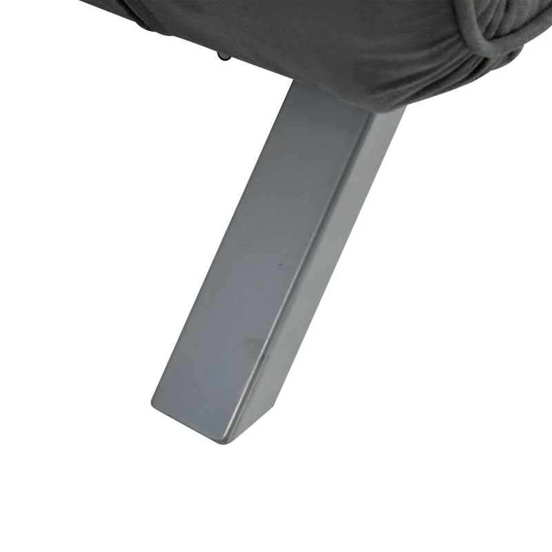 HOMCOM Tweepersoonsbank fauteuil armleuning opklapbed logeerbed chaise longue 3-in-1 grijs(m-9)