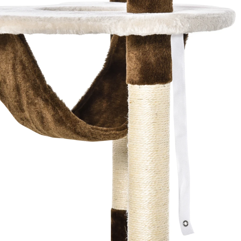 PawHut Krabpaal kattenboom krabpaal voor katten kat klimboom sisal pilaren