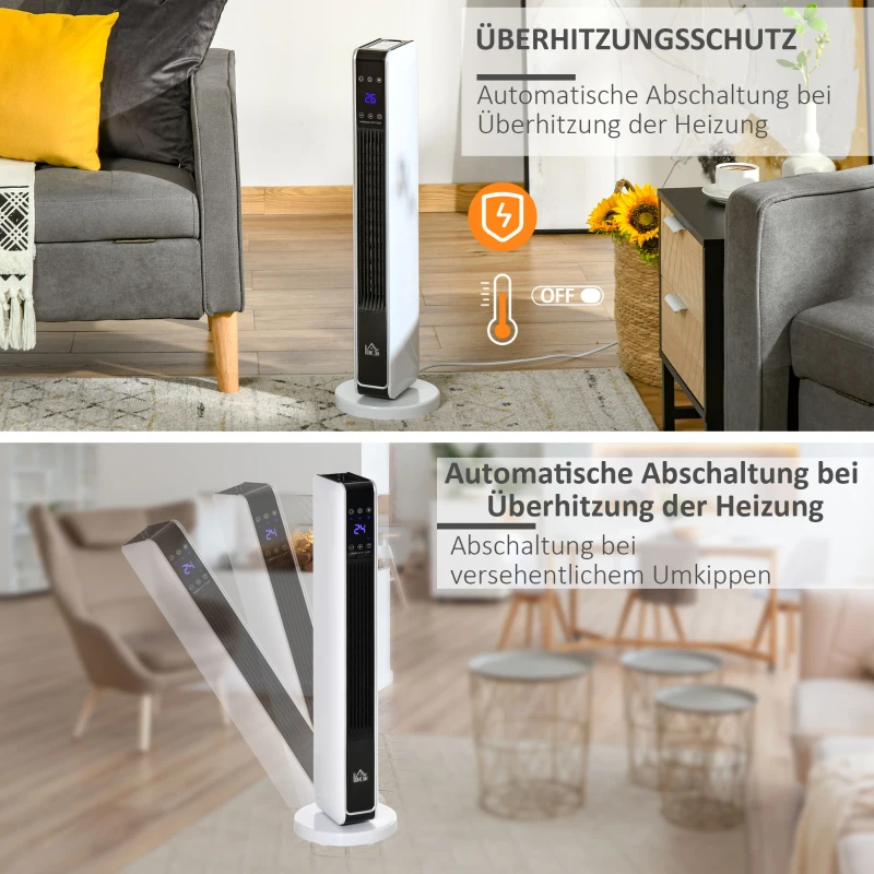 HOMCOM kachel 2000W 21cm x 21cm x 73cm