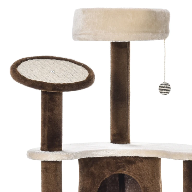 PawHut Krabpaal kattenboom krabpaal voor katten kat klimboom sisal pilaren