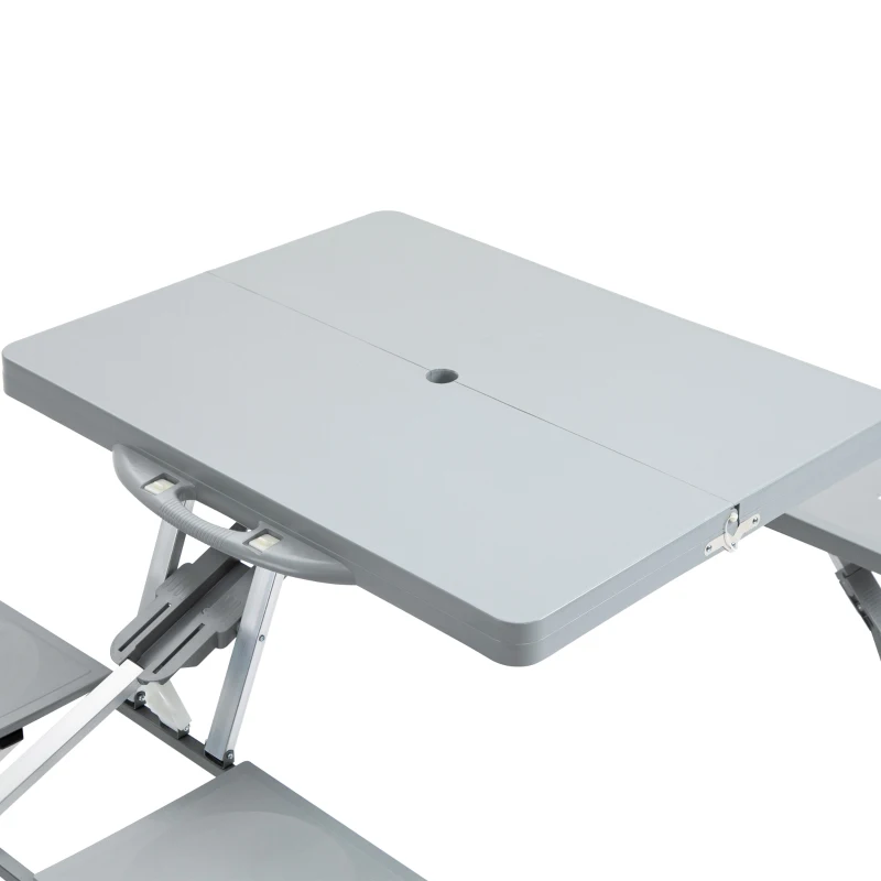 Outsunny® campingtafel set picknicktafel zitgroep klaptafel met 4 stoelen aluminium 135 x 82 x 66 cm | Aosom.nl