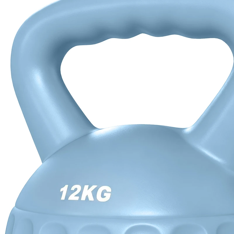 SPORTNOW Kettlebell 12 kg, haltère avec poignée Antidérapante, haltère à boule, musculation, entraînement, pour gym, bleu
