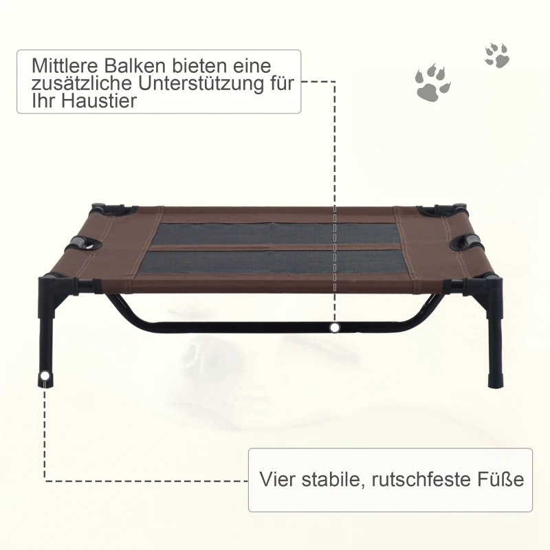 PawHut Hondenmand slaapplaats hondenbed hondenbank huisdierenmand kattenmand bruin