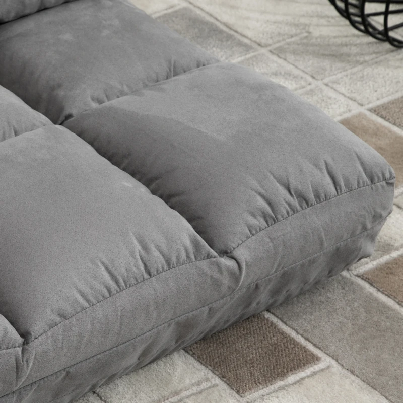 HOMCOM Vloerstoel 2-in-1 vloerstoel bed met rugleuning 7 standen verstelbaar(m-11)