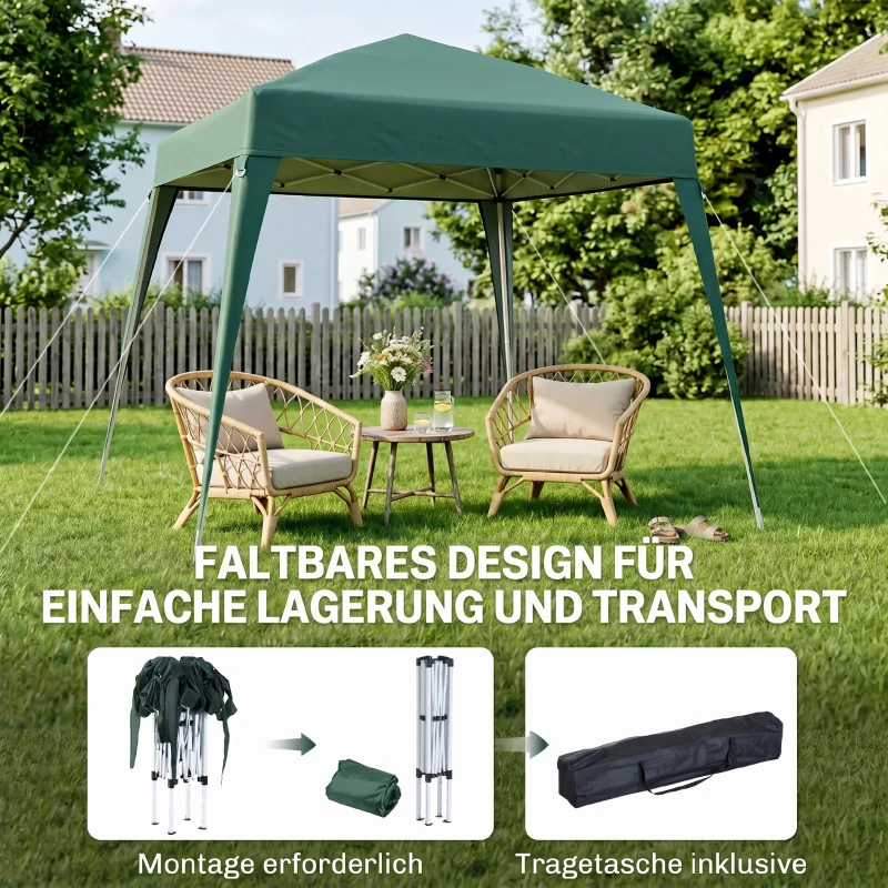 Outsunny Partytent 3 x 3 m inklapbare partytent opvouwbare tent paviljoen tuintent draagbaar 2 kleuren