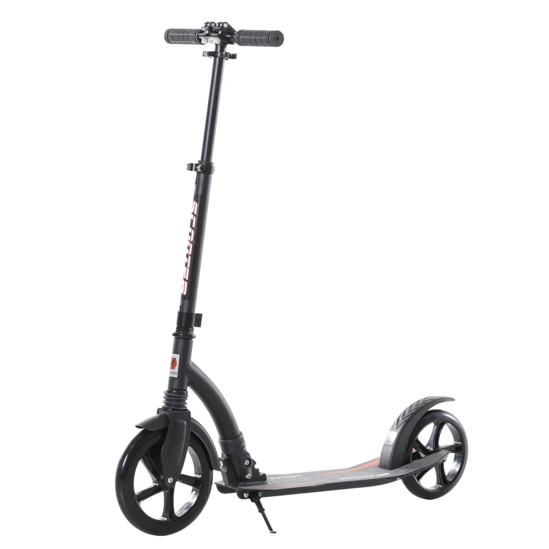 HOMCOM Kinderstep, kickstep, schokdemping, in hoogte verstelbaar aluminium zwart