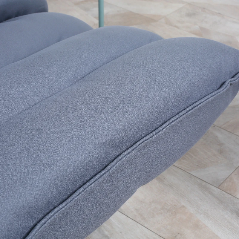 HOMCOM fauteuil, draaibare, verstelbare rugleuning, lederlook, stalen frame, grijs, 62 x 62 x 95 cm(m-8)