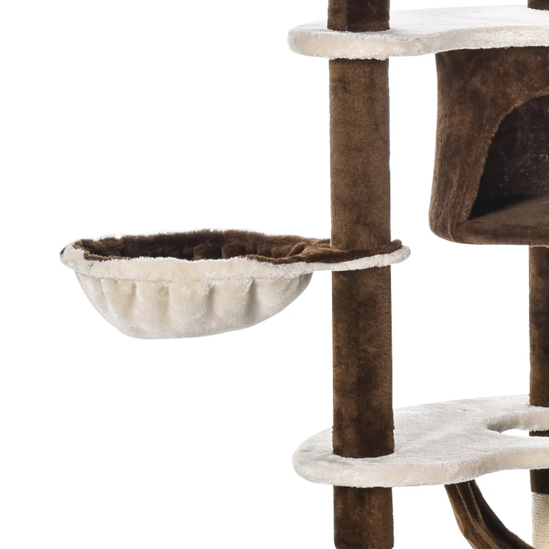 PawHut Krabpaal kattenboom krabpaal voor katten kat klimboom sisal pilaren