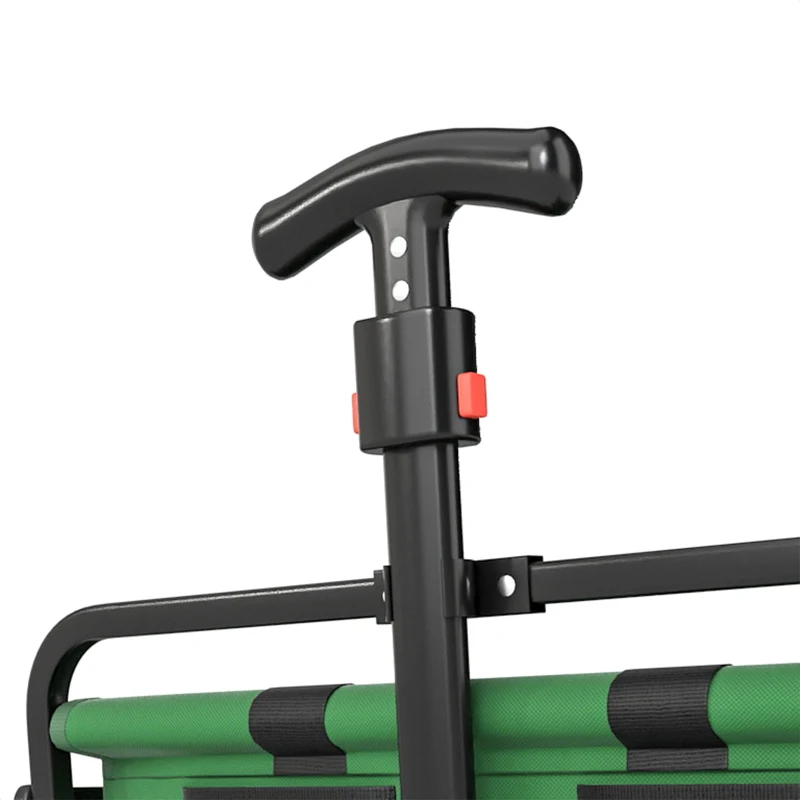 Outsunny Chariot à roulettes pliable chariot de transport à roulettes charge 40 kg poignée ajustable 83 x 50 x 99 cm vert foncé