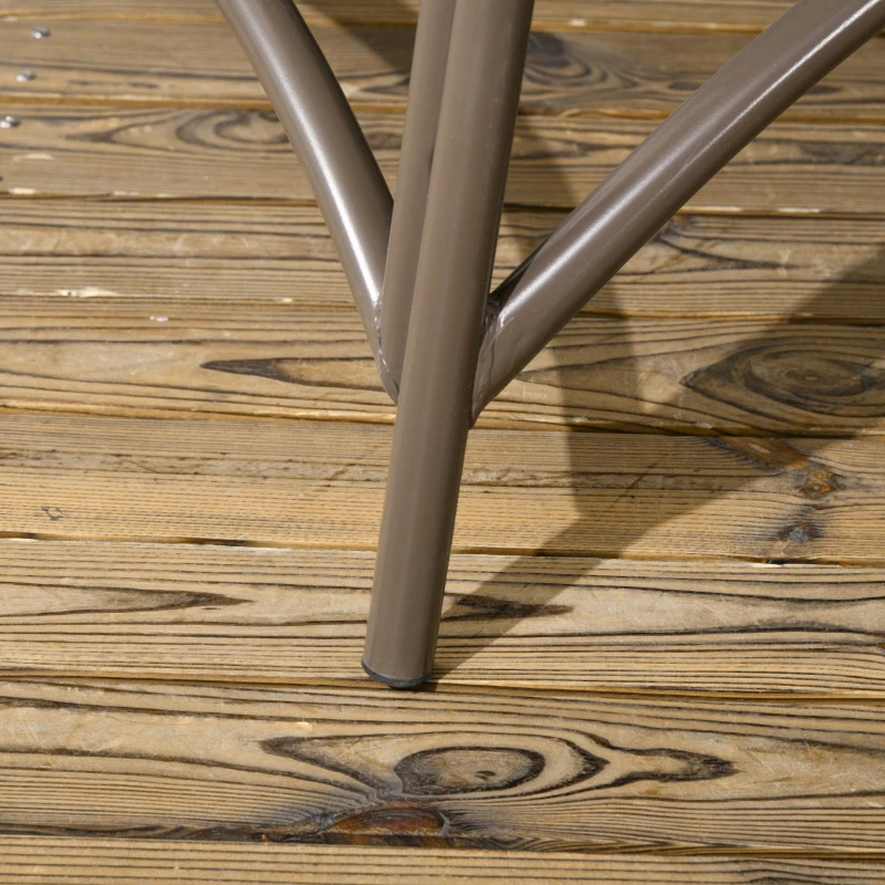 Outsunny Tuinmeubelset, 2 rieten stoelen met bijzettafel, inklapbaar, zitkussens, metalen frame, kleur: zand