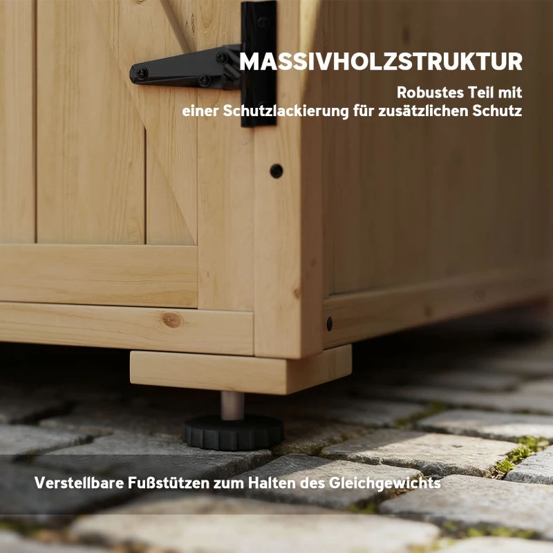 Outsunny Outdoor Opbergbox Tuinbox Kussenbox, weerbestendig, met asfaltdak, 77,5 cm x 88 cm x 90 cm, Donkergrijs(m-7)