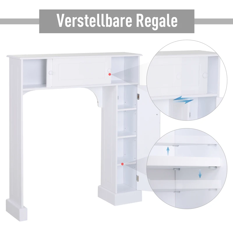 HOMCOM Toiletombouw kantelbeveiliging toiletkast overbouwkast veel opbergruimte MDF wit