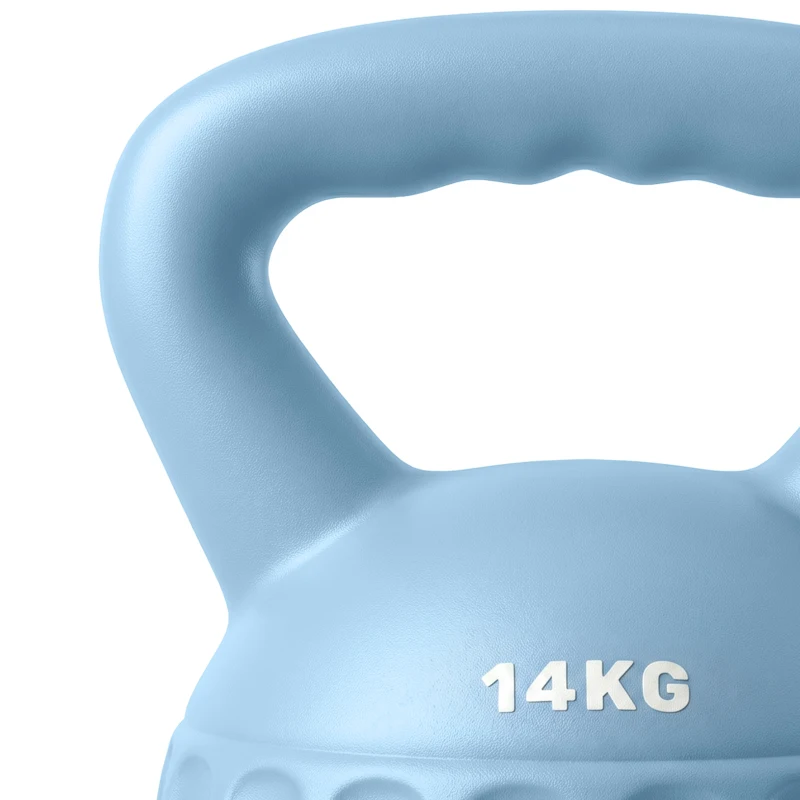 SPORTNOW Kettlebell 14 kg, haltère avec poignée Antidérapante, haltère à boule, musculation, entraînement, pour gym, bleu