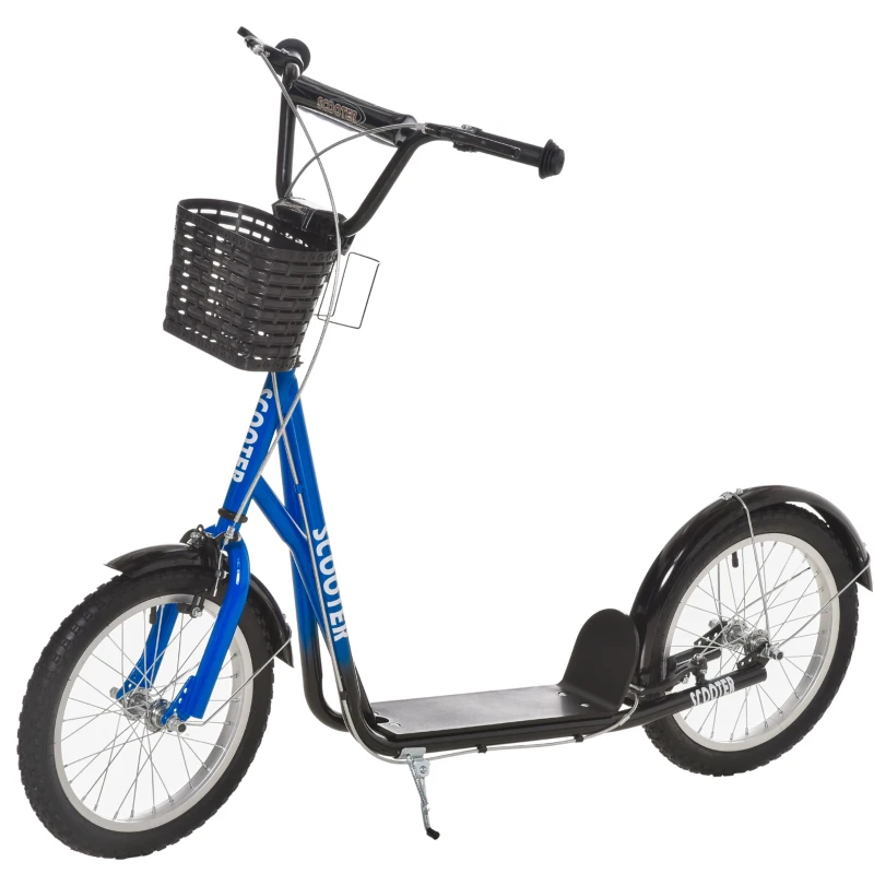 HOMCOM Kinderstep van 5 tot 12 jaar, in hoogte verstelbaar blauw zwart(m-10)