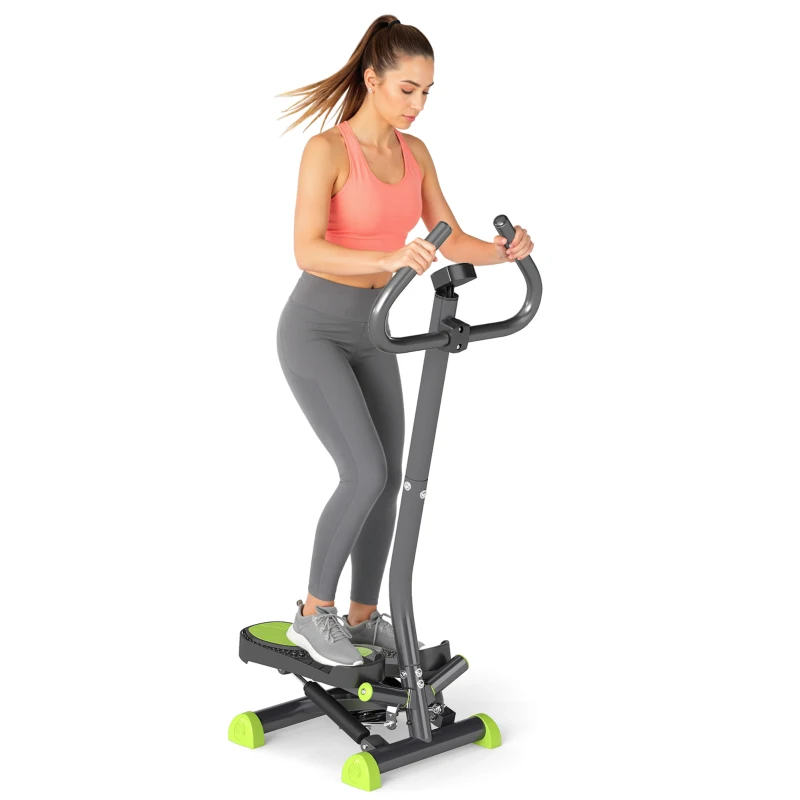 HOMCOM Stepper Fitness Swing Stepper met LCD-scherm tot 100 kg 55 x 44 x 108 cm