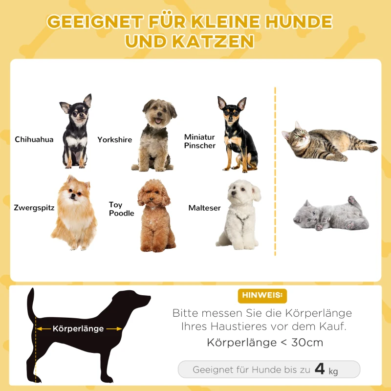 PawHut Hondenbed, verhoogde hondenligstoel met kussen, kattenbed, huisdierbed, rond