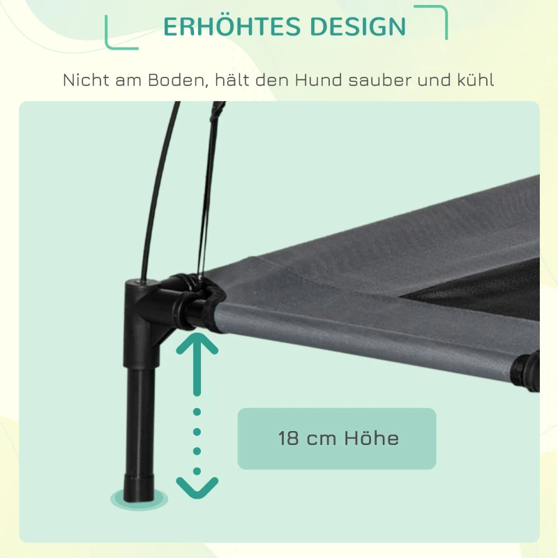 PawHut Hondenbed met dak hondenbed verhoogd hondenbed ademend taft-stof