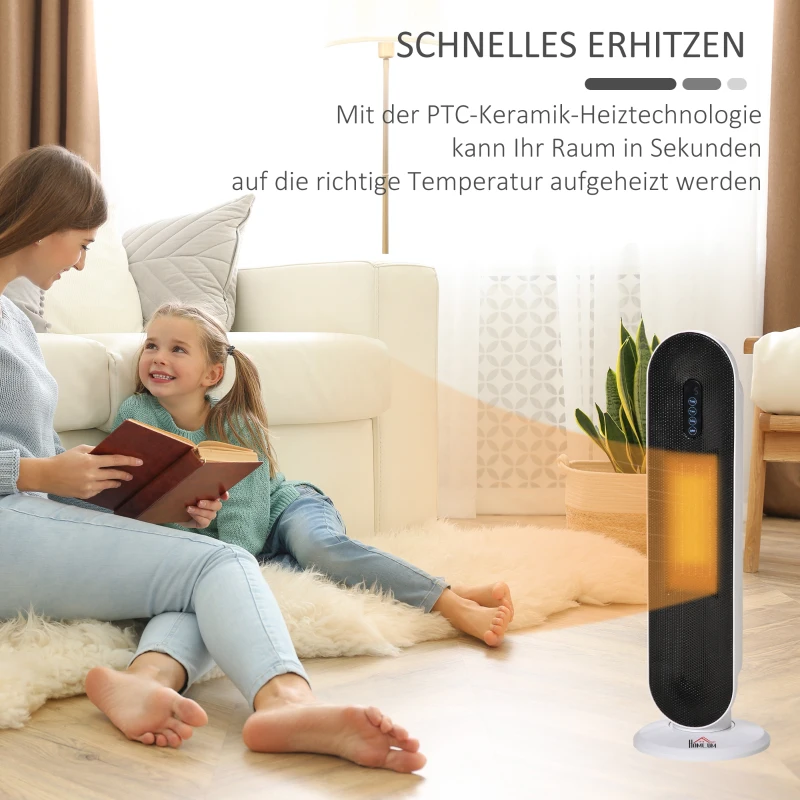 HOMCOM kachel 2000W 21 cm x 21 cm x 63.5 cm(m-5)