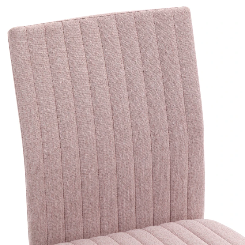 HOMCOM Chaise de bureau sans accoudoirs, fauteuil de bureau, hauteur réglable et pivotant 360°, 43 x 56 x 89-99 cm, rose