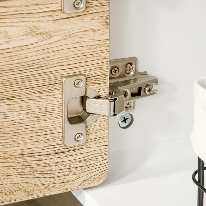 HOMCOM Tv-meubel tv-lowboard met push-in design lade MDF wit + naturel