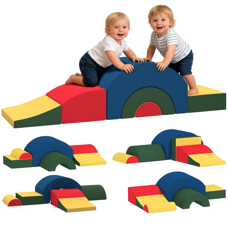 AIYAPLAY Module motricité bébé 5PCS parcours motricité bébé en mousse EVA pour enfants d'âge préscolaire, multicolore