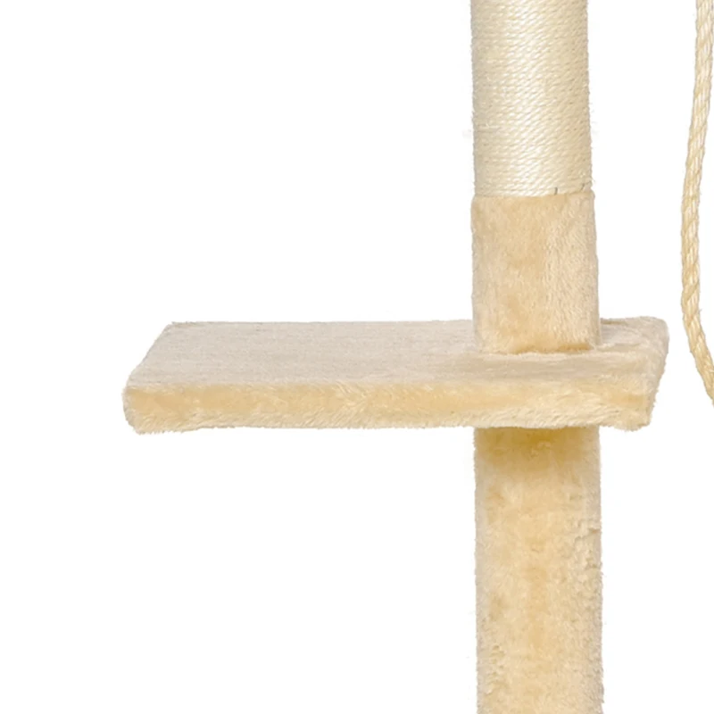 PawHut Kattenboom krabboom slaapgrot klimboom trap speelboom 4 lagen 114 cm
