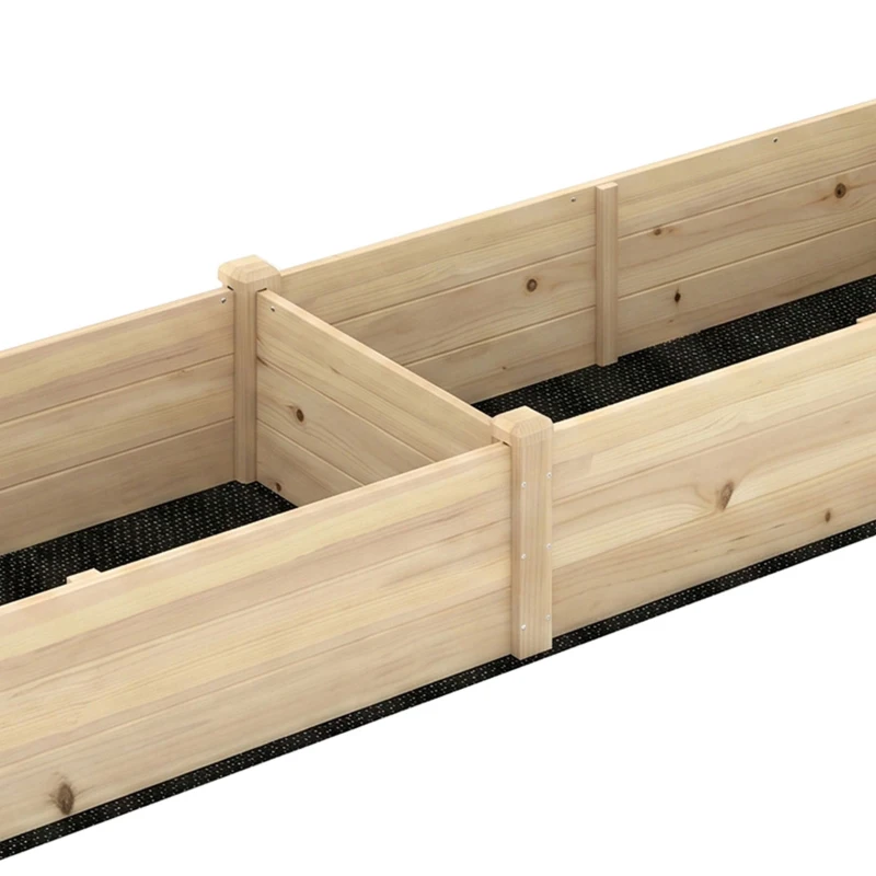 Outsunny bloembak, plantenbak met 2 plantplekken voor groenten in de tuin