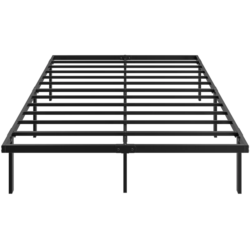 HOMCOM Bedframe met opbergruimte onder het bed, metalen lattenbodem, geen boxspring nodig, 140 x 200 cm