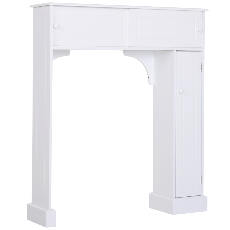 HOMCOM Toiletombouw kantelbeveiliging toiletkast overbouwkast veel opbergruimte MDF wit