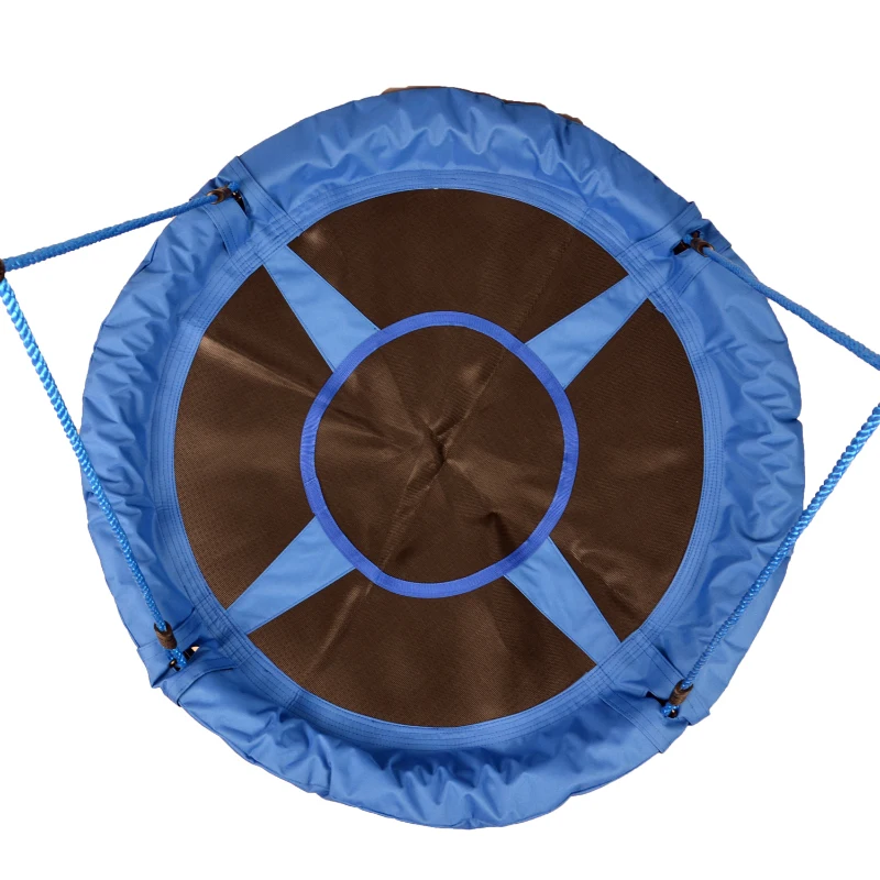 HOMCOM Nestschommel voor kinderen ronde schommel schommel tuin Oxford 100 cm blauw