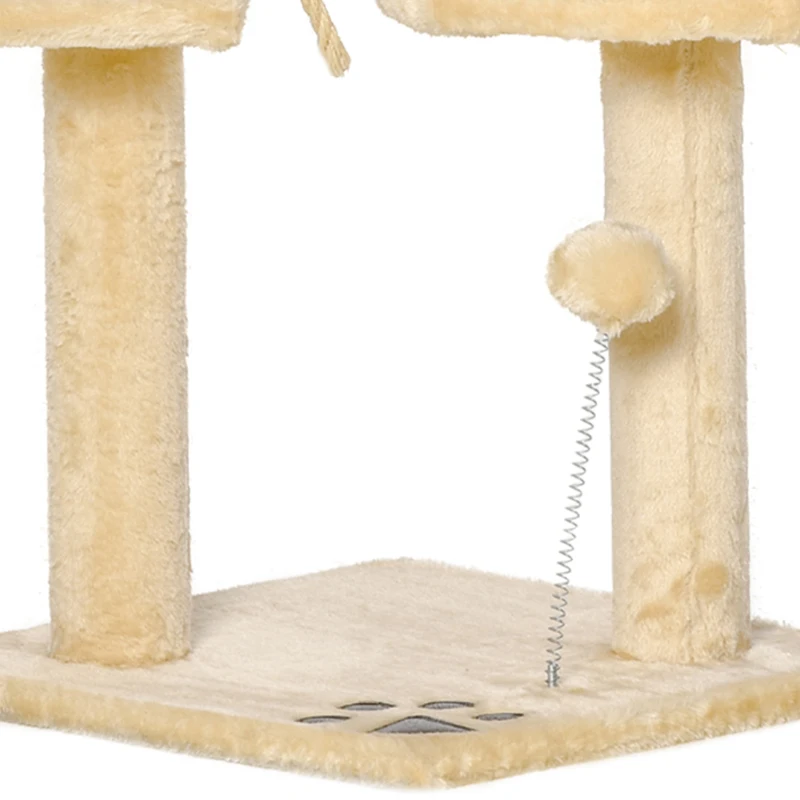 PawHut Kattenboom krabboom slaapgrot klimboom trap speelboom 4 lagen 114 cm